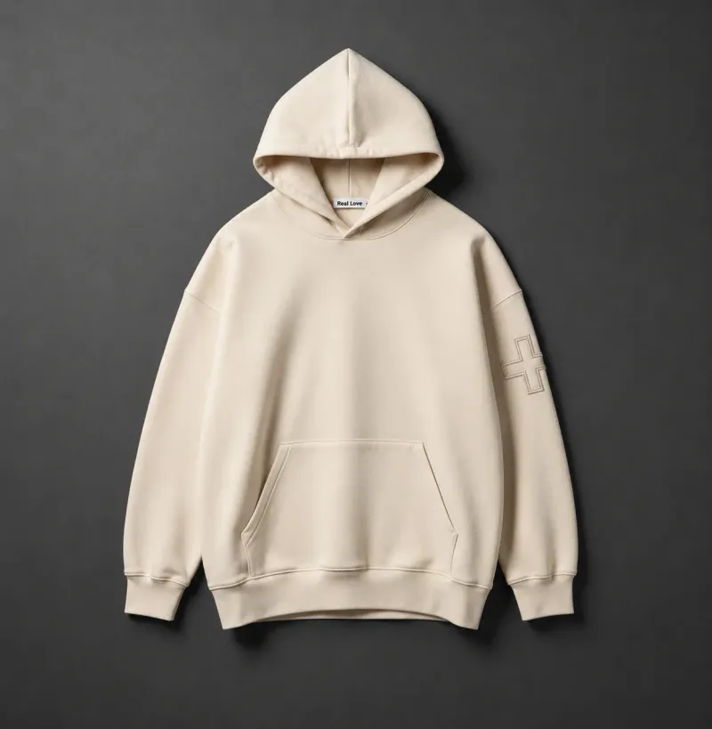 Cross-Sleeve Hoodie - premium Christian streetwear hoodie by Real Love Apparel