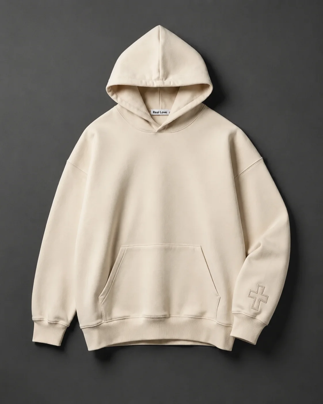 Cross-Sleeve Hoodie - premium Christian streetwear hoodie by Real Love Apparel